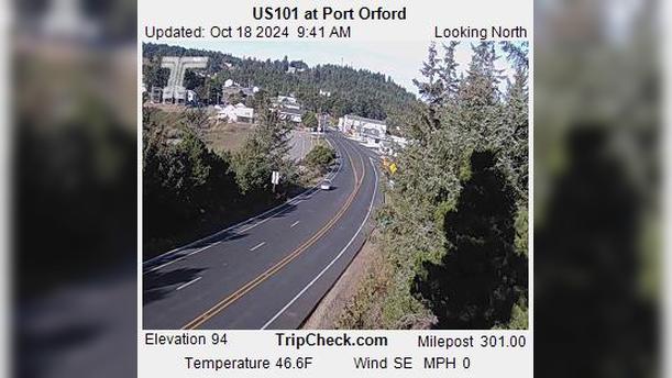 Traffic Cam Port Orford: US 101 at