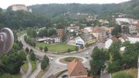 Letovice: kruhový objezd a zámek
