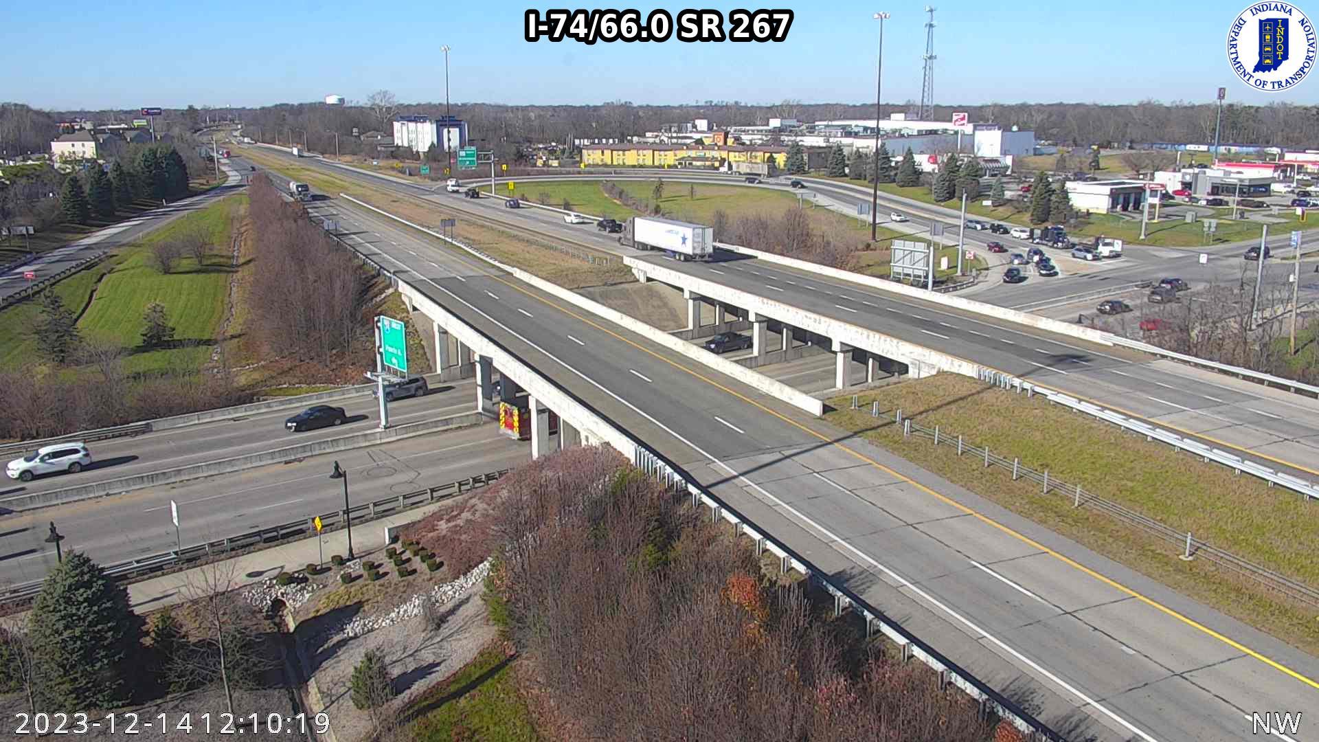 Traffic Cam Brownsburg: I-74: I-74/66.0 SR 267 : I-74/66.0 SR 267
