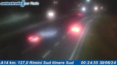 Preview delle webcam di Rimini: A14 km. 127,0 - Sud itinere Sud