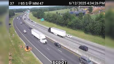 Traffic at Greenville I-85 S MM 477
