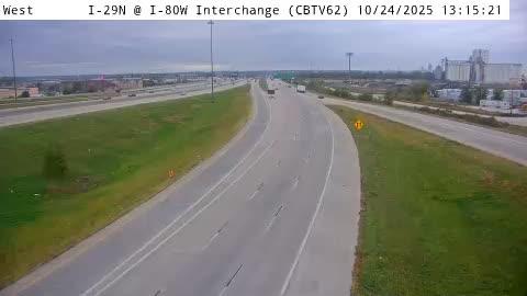 Traffic Cam Council Bluffs: CB - I-29N @ I-80W Interchange (62)