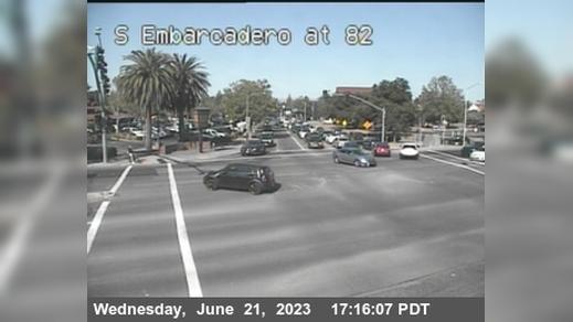 Traffic Cam Palo Alto › South: T028S -- SR082 : Embarcadero