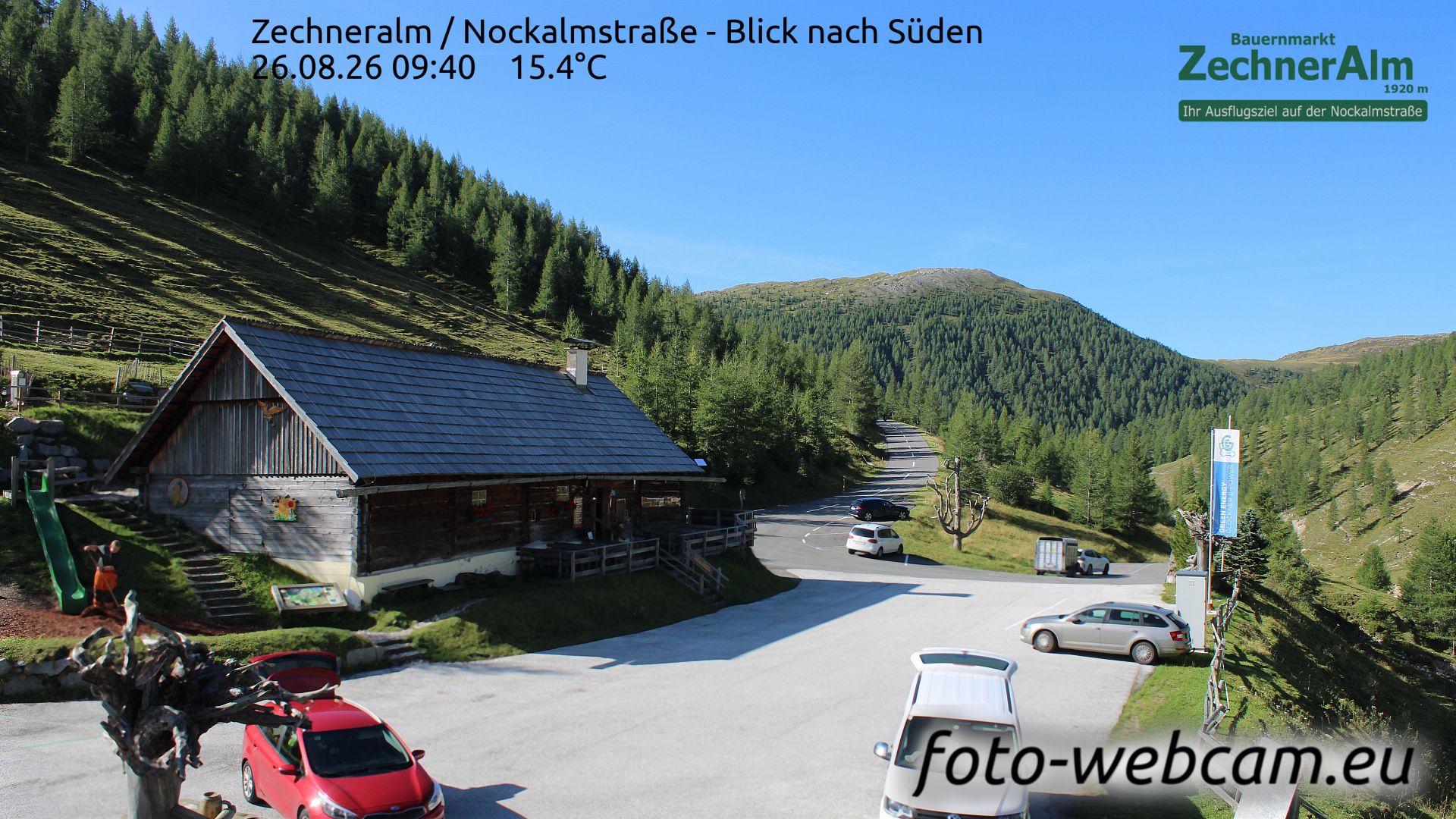 Traffic Cam Krems in Karnten: Zechneralm - Nockalmstraße - Blick nach Süden