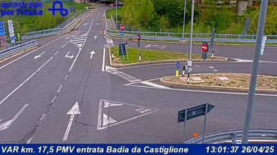 Preview delle webcam di Castiglione dei Pepoli: VAR km. 17,5 PMV entrata Badia da Castiglione