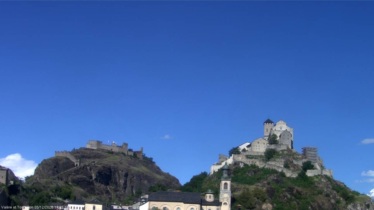 Sitten: Vue sur Valère et Tourbillon