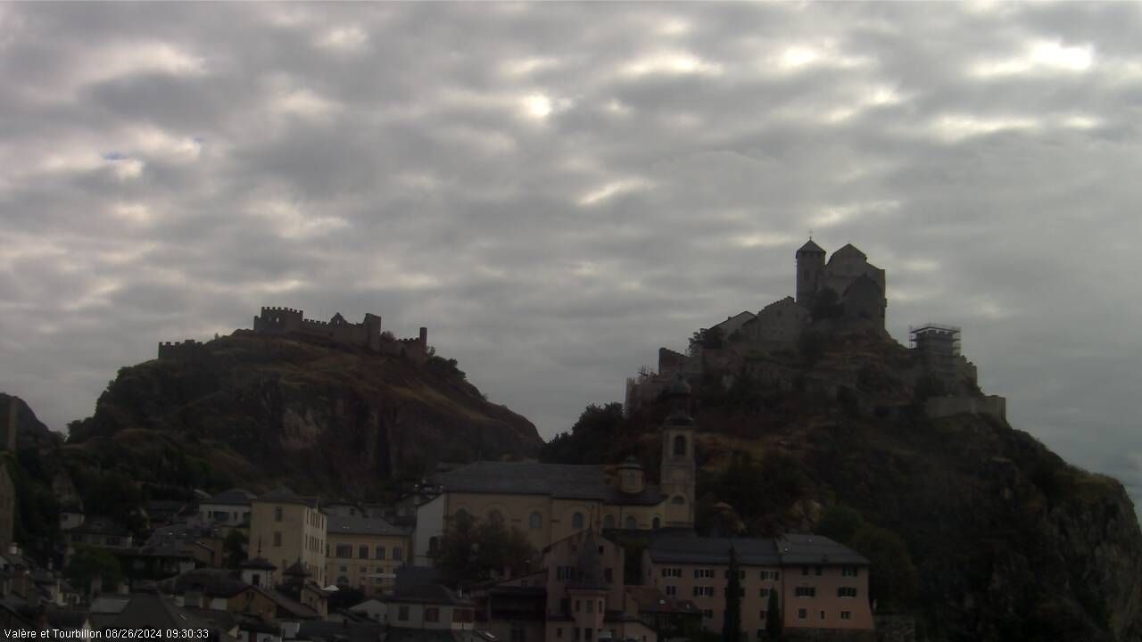 Sitten: Vue sur Valère et Tourbillon