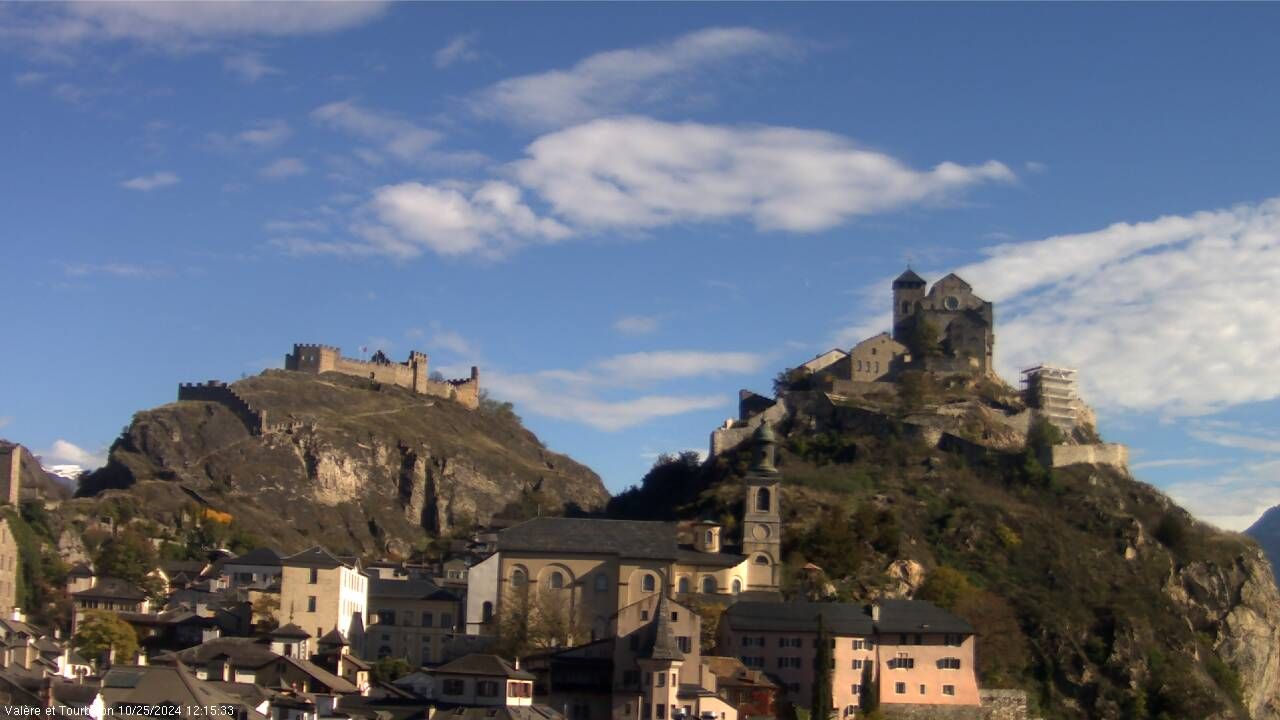 Sitten: Vue sur Valère et Tourbillon