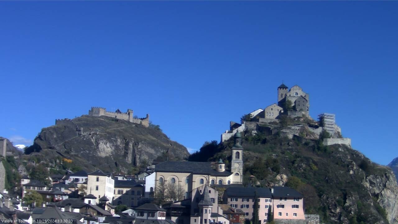 Sitten: Vue sur Valère et Tourbillon