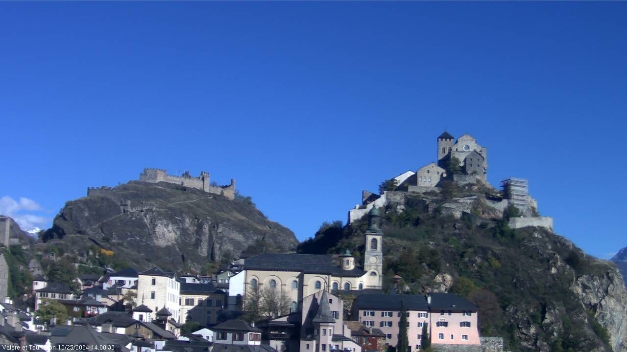 Sitten: Vue sur Valère et Tourbillon