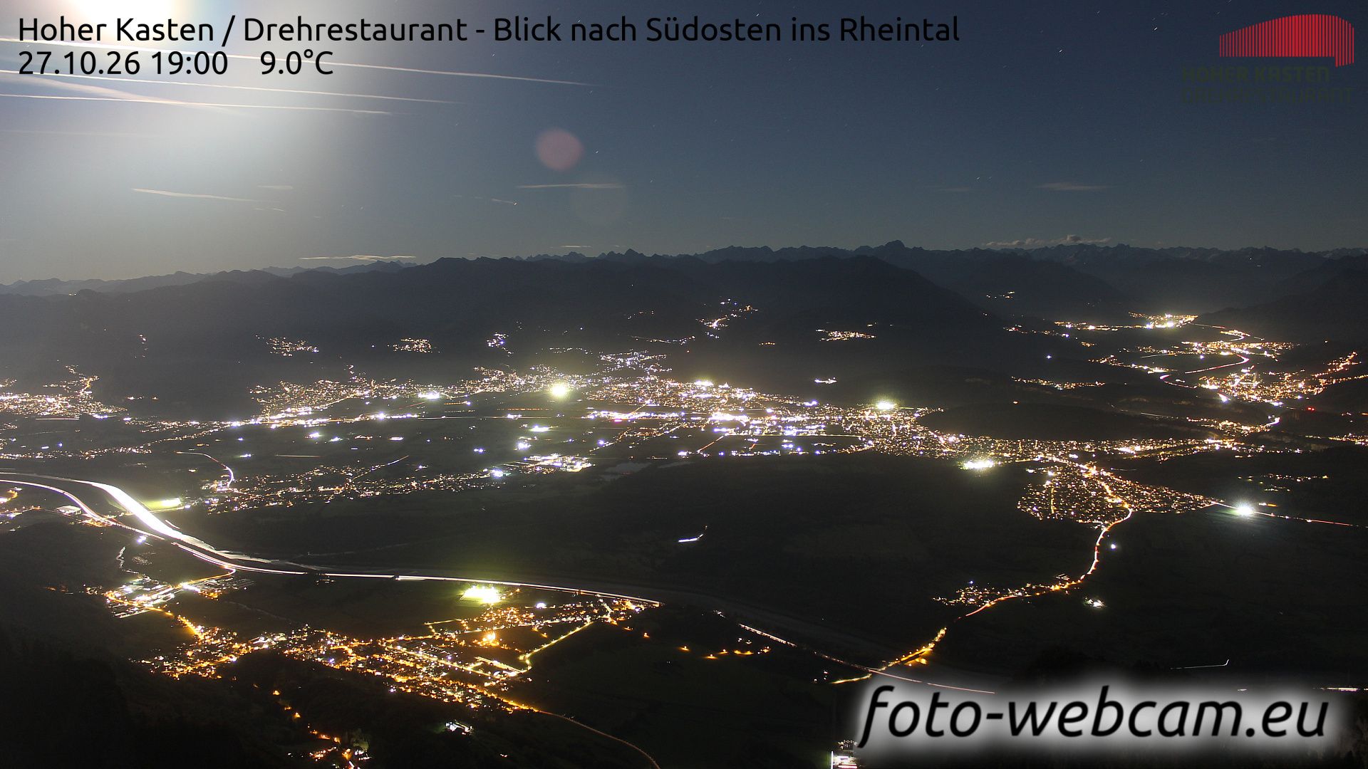 Altstätten: Drehrestaurant Hoher Kasten - Rheintal