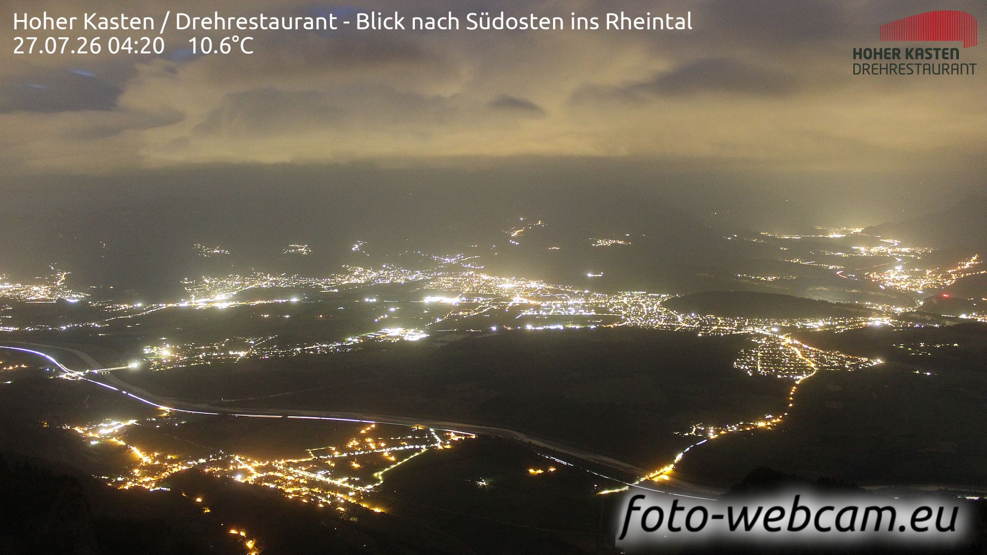 Altstätten: Drehrestaurant Hoher Kasten - Rheintal
