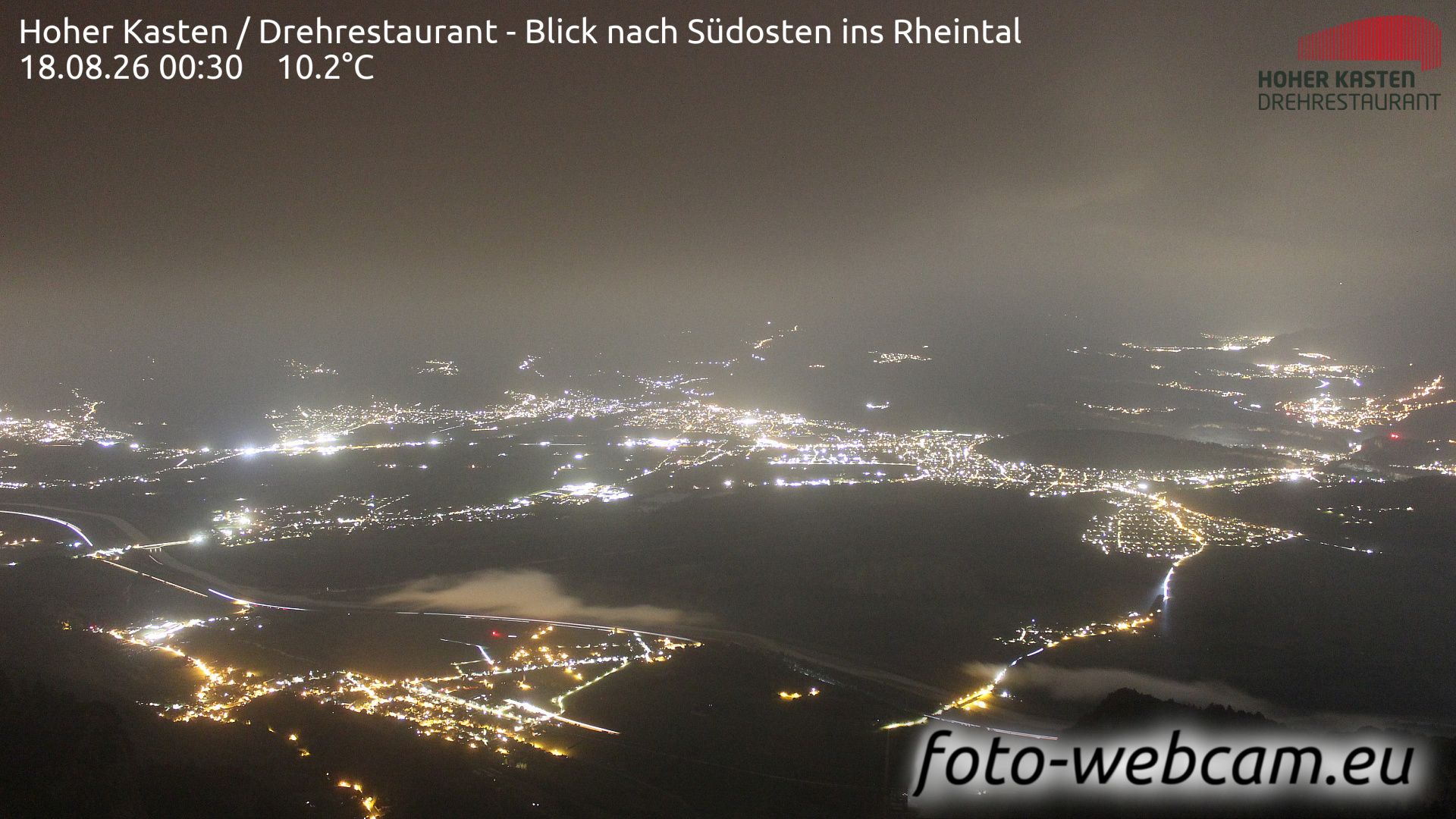 Altstätten: Drehrestaurant Hoher Kasten - Rheintal