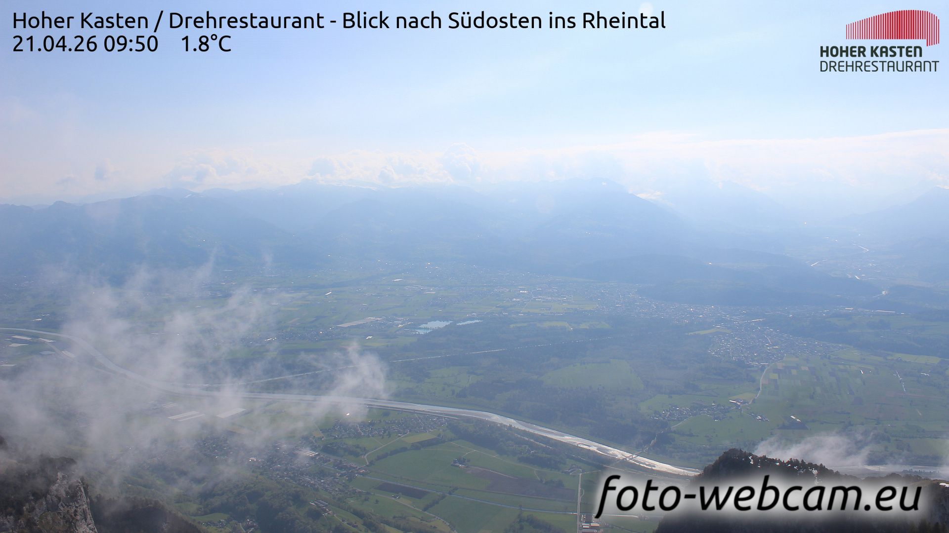 Altstätten: Drehrestaurant Hoher Kasten - Rheintal