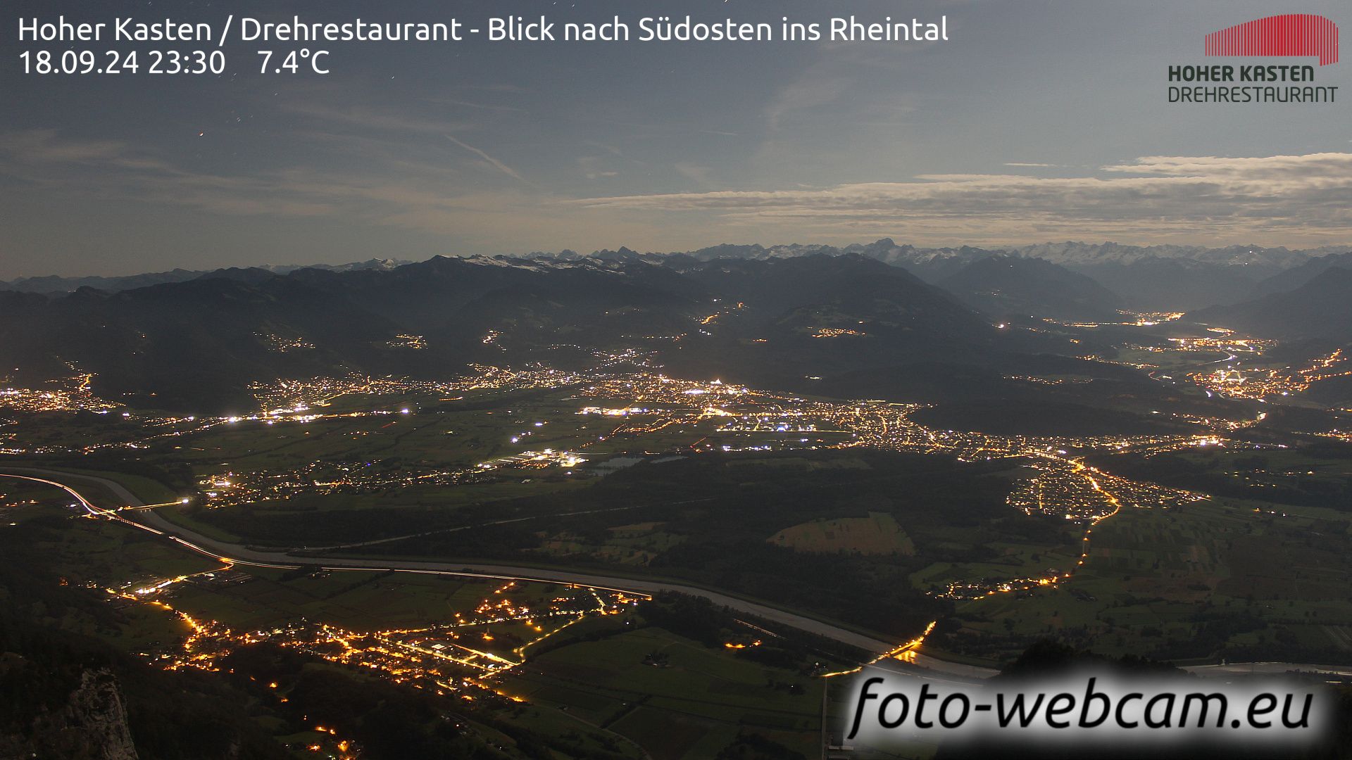 Altstätten: Drehrestaurant Hoher Kasten - Rheintal