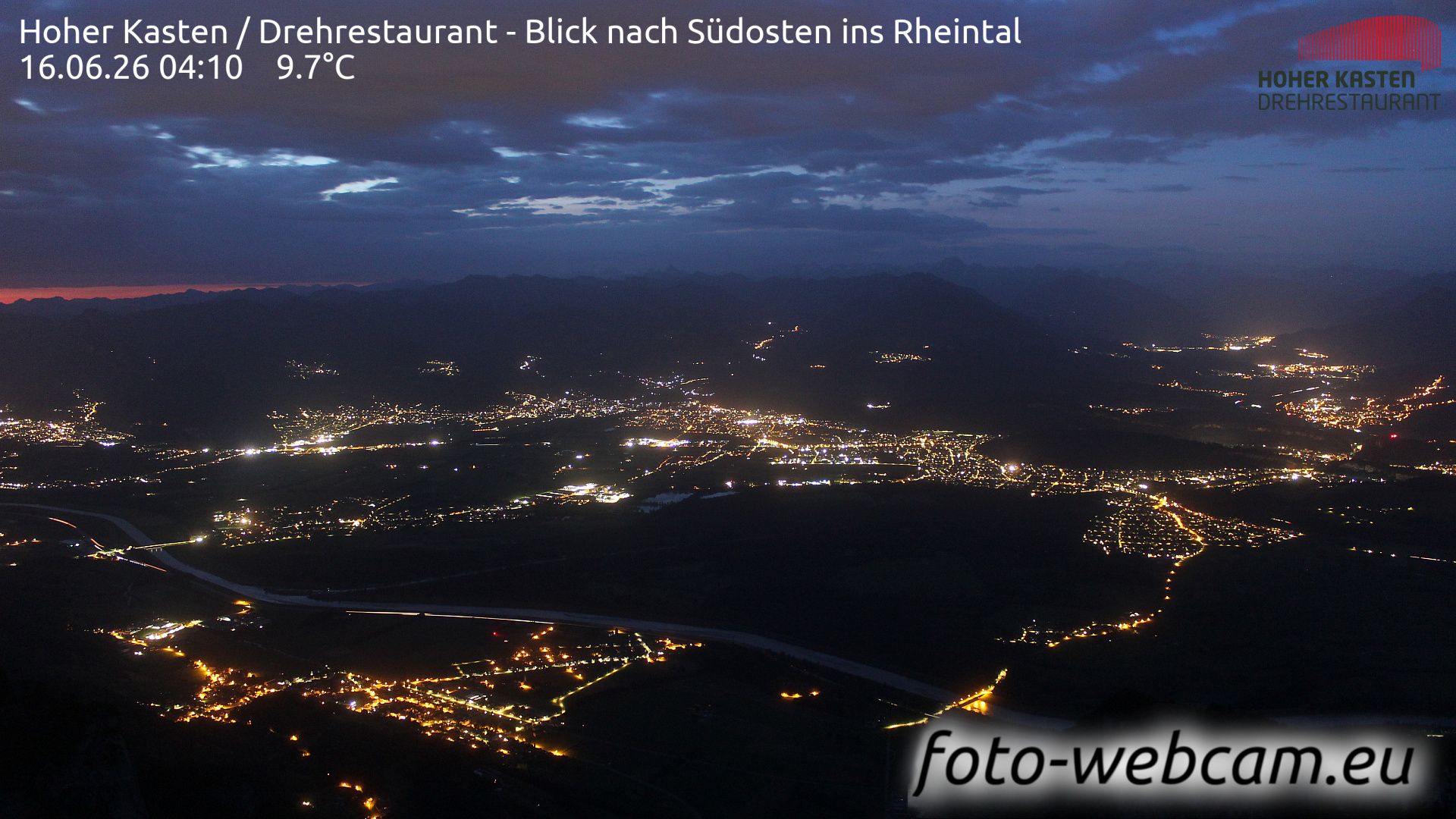 Altstätten: Drehrestaurant Hoher Kasten - Rheintal