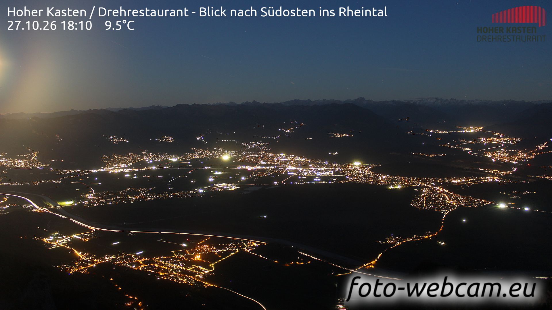 Altstätten: Drehrestaurant Hoher Kasten - Rheintal