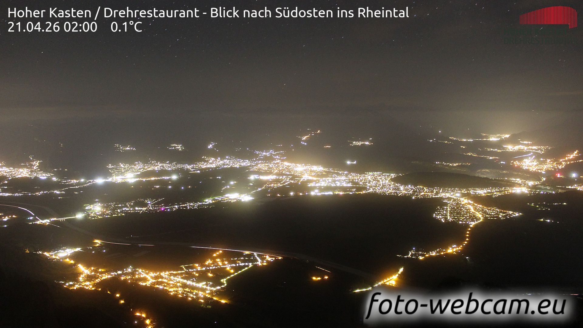 Altstätten: Drehrestaurant Hoher Kasten - Rheintal