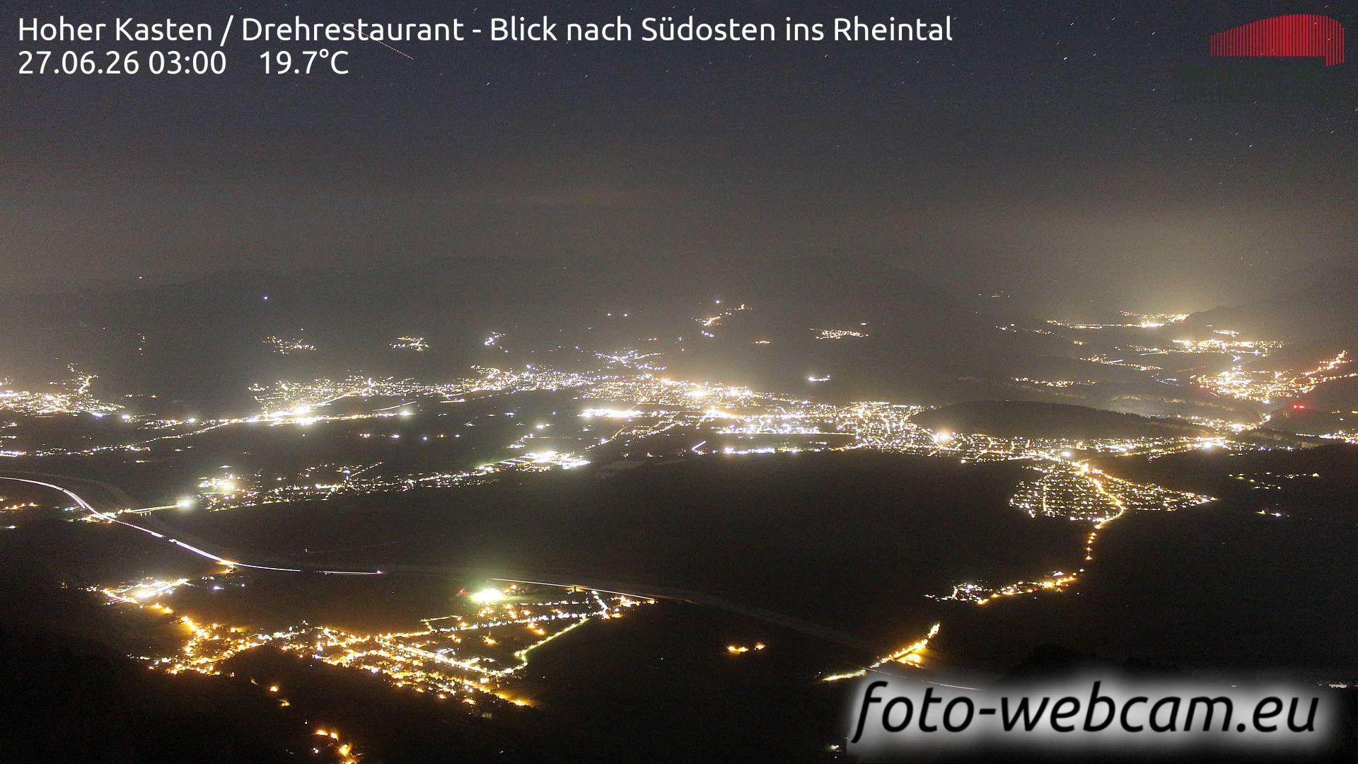 Altstätten: Drehrestaurant Hoher Kasten - Rheintal