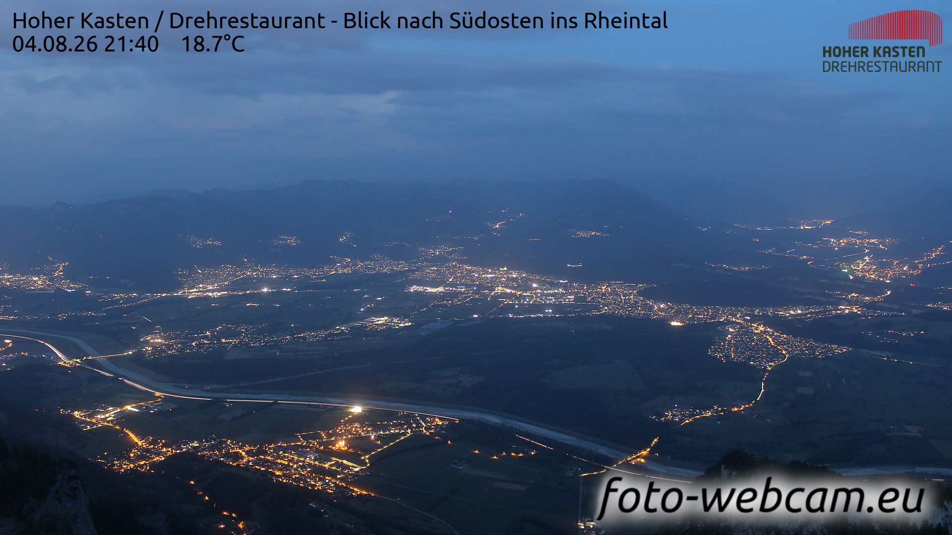 Altstätten: Drehrestaurant Hoher Kasten - Rheintal