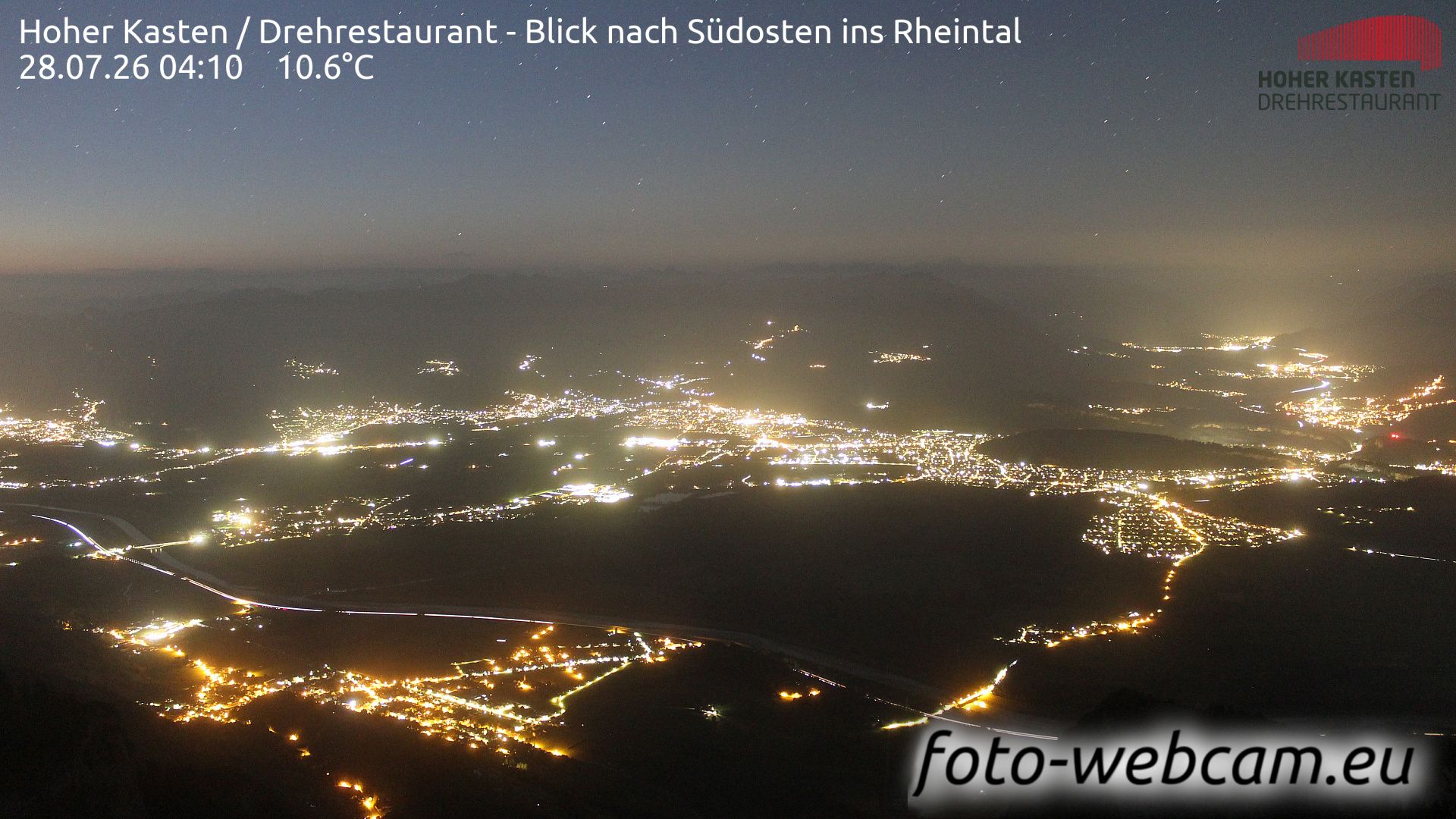 Altstätten: Drehrestaurant Hoher Kasten - Rheintal