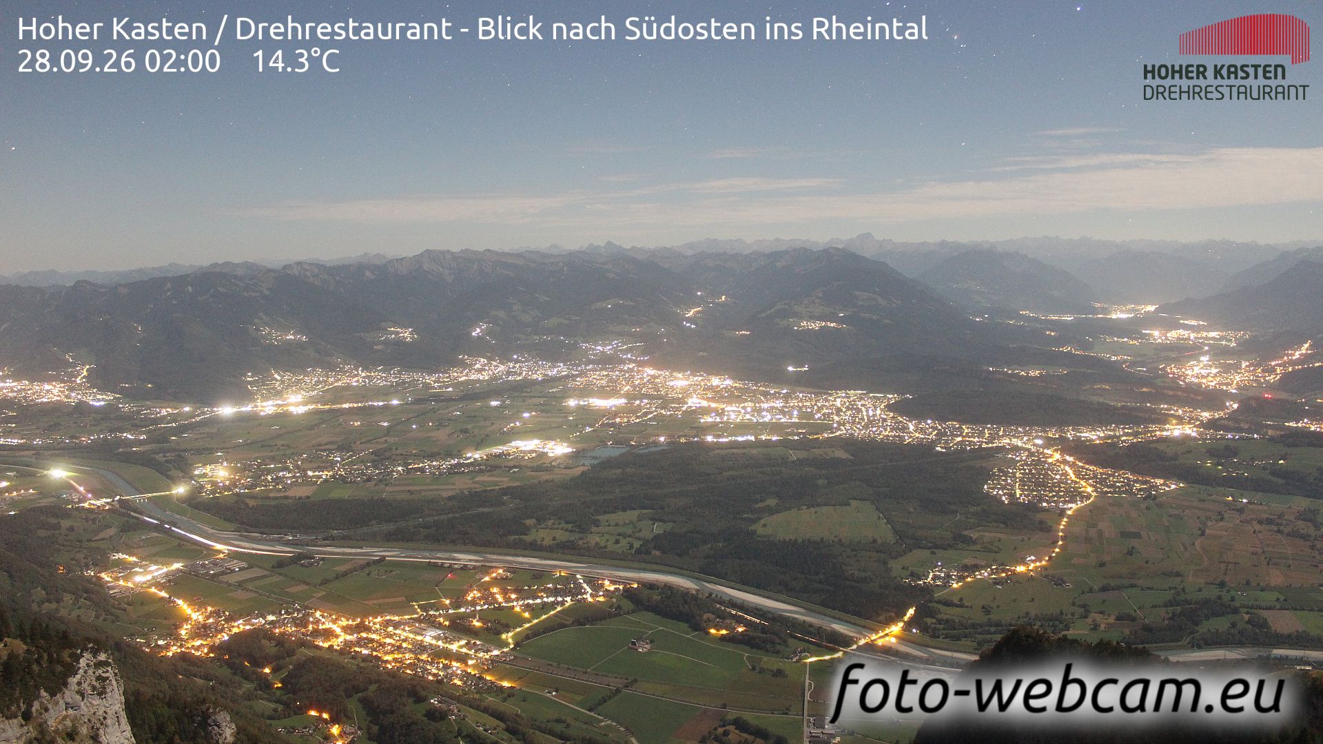 Altstätten: Drehrestaurant Hoher Kasten - Rheintal