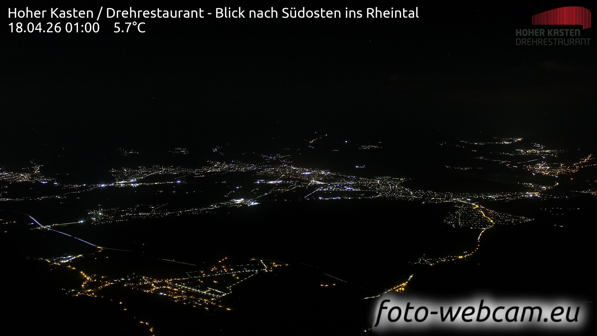 Altstätten: Drehrestaurant Hoher Kasten - Rheintal