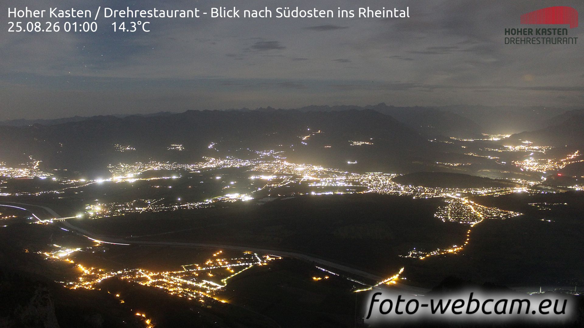 Altstätten: Drehrestaurant Hoher Kasten - Rheintal