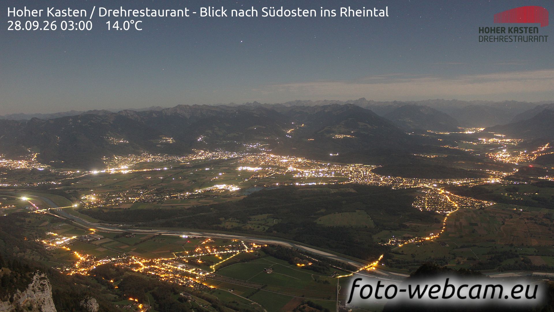 Altstätten: Drehrestaurant Hoher Kasten - Rheintal
