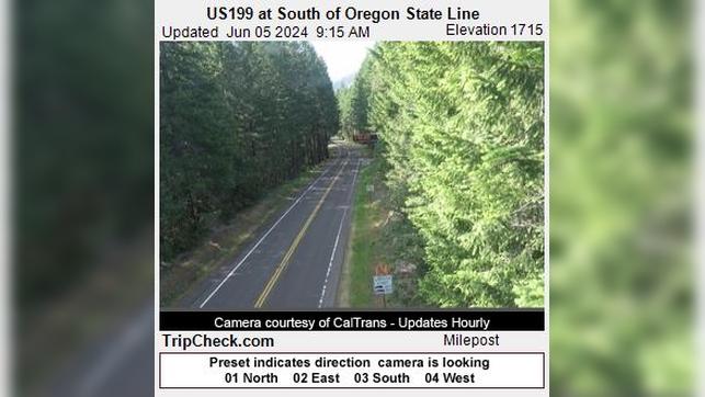 Traffic Cam O'Brien: US 199 at South of Oregon State Line