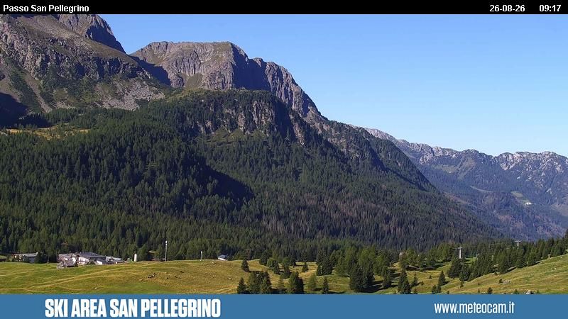 Traffic Cam Soraga di Fassa: Col Margherita - San Pellegrino Pass - Cima Bocche