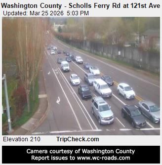 Traffic Cam Beaverton: Washington County - Scholls Ferry Rd at 121st Ave