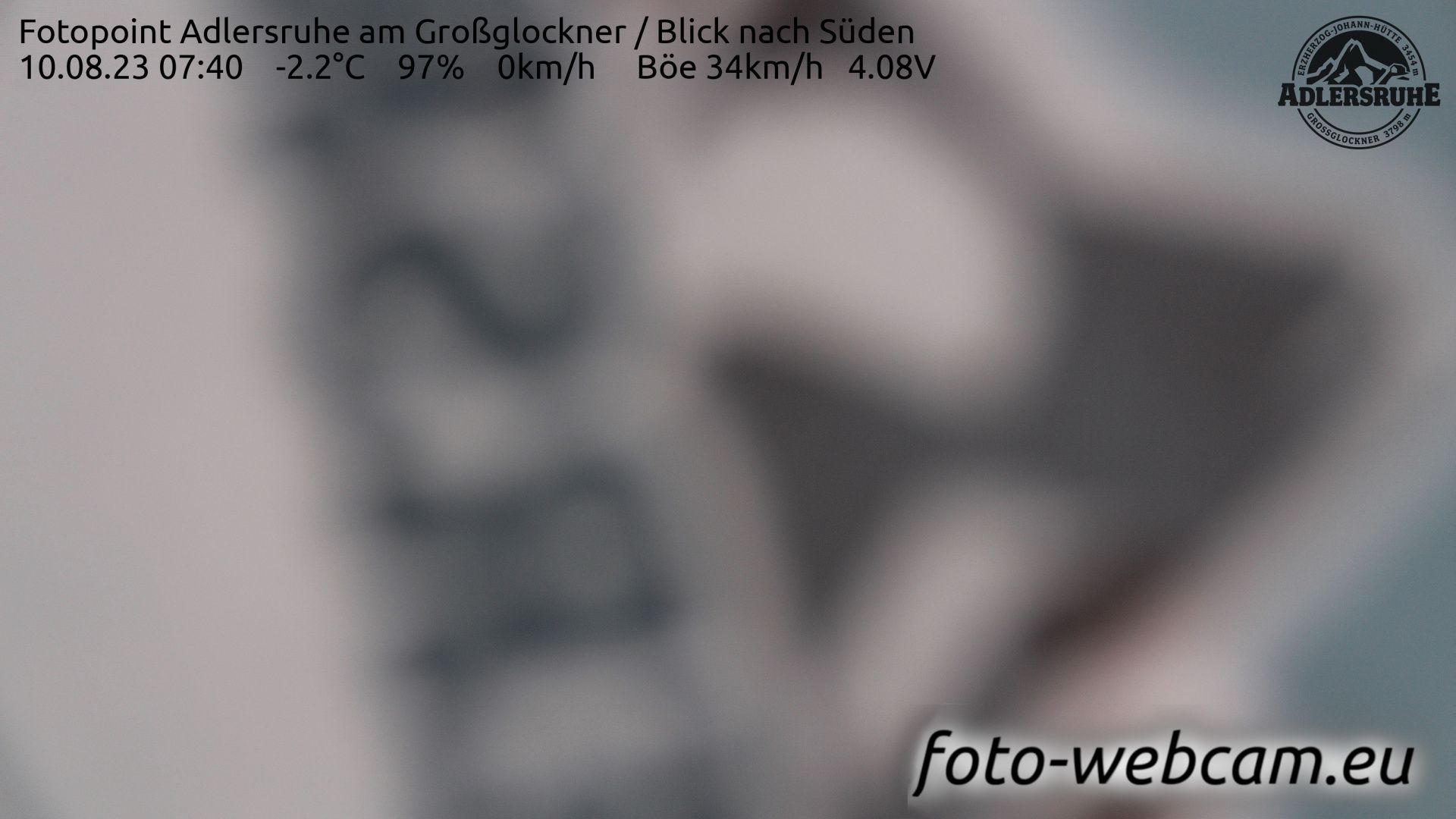 Traffic Cam Heiligenblut am Grossglockner: Fotopoint Adlersruhe am Großglockner - Blick nach Süden