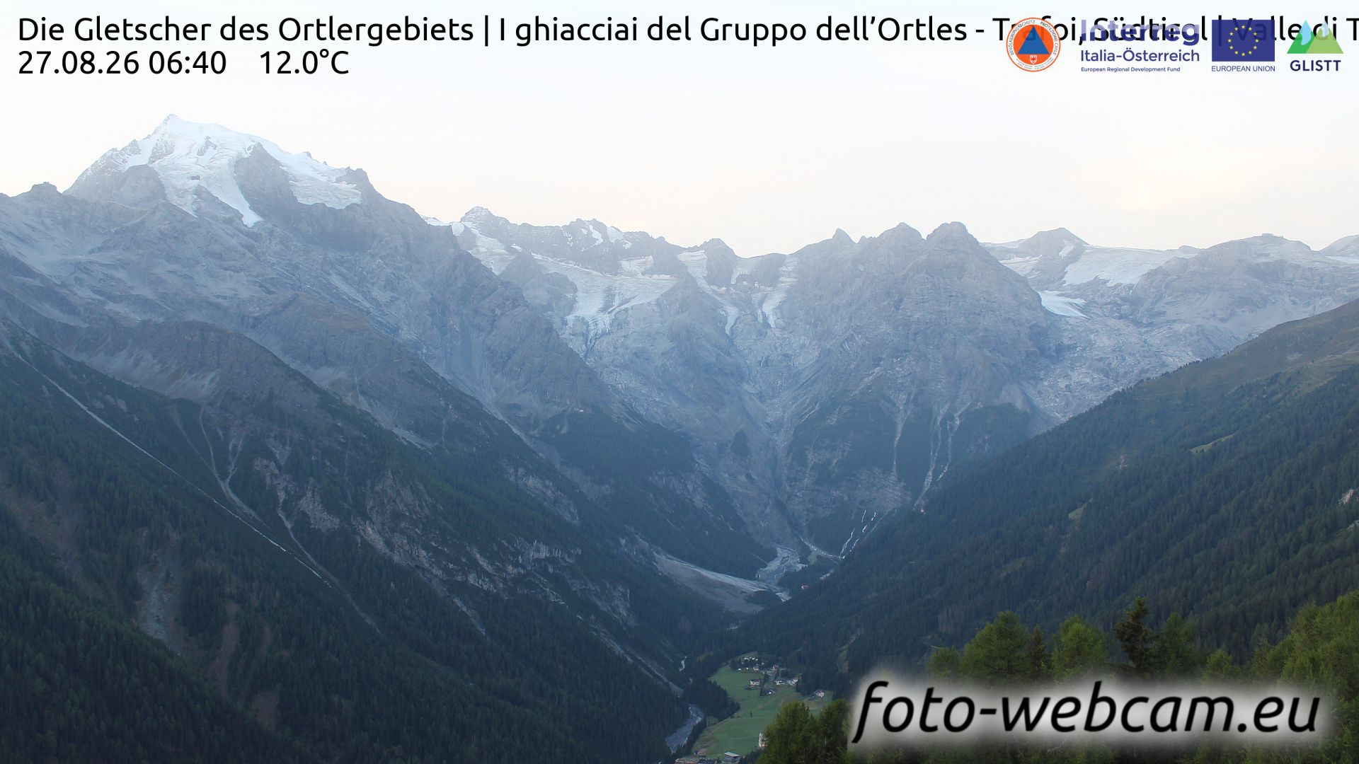 Traffic Cam Trafoi: Die Gletscher des Ortlergebiets | I ghiacciai del Gruppo dell’Ortles - Südtirol | Valle di - Alto Adige