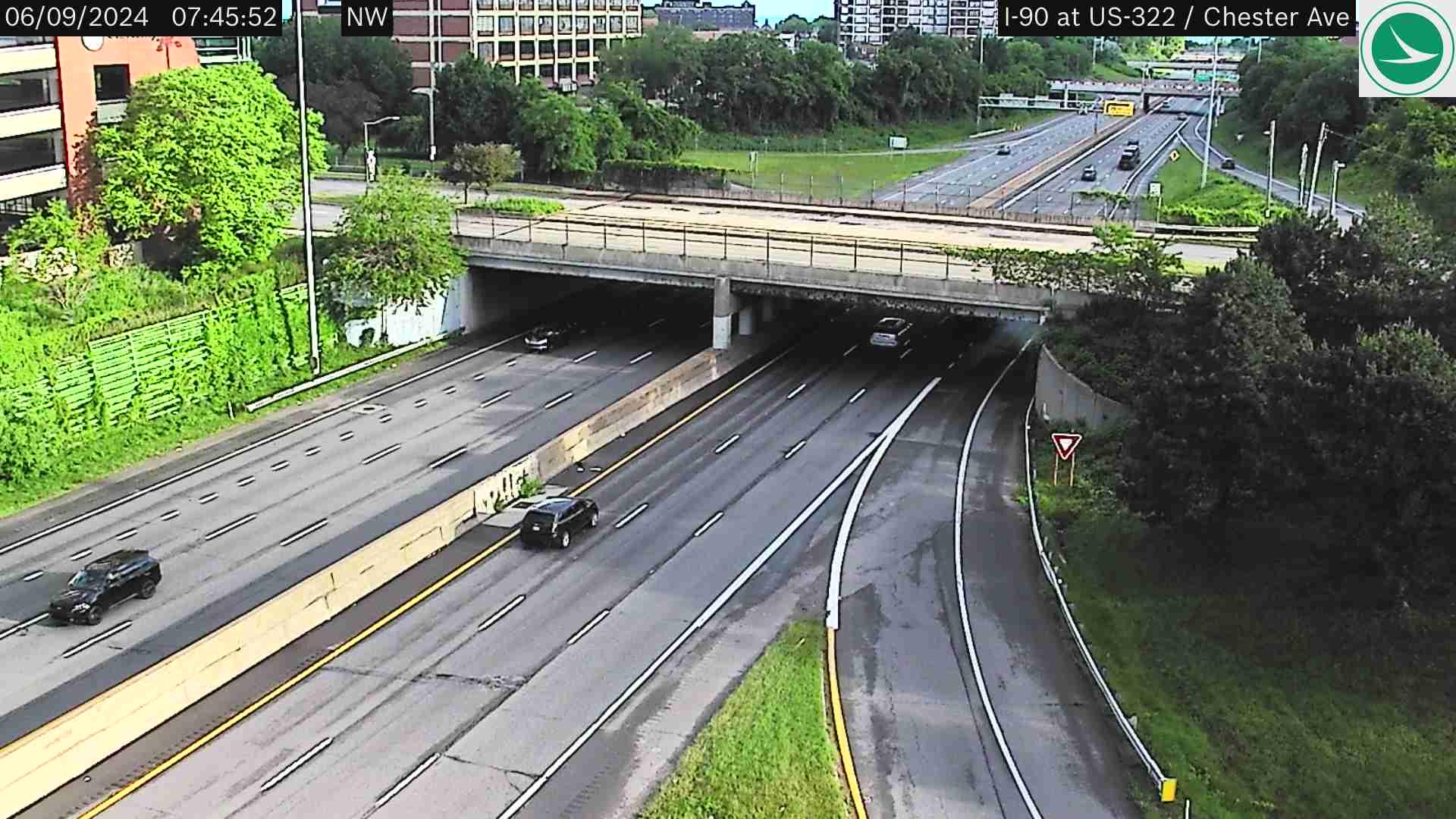 Traffic Cam Asiatown: I-90 at US-322 - Chester Ave