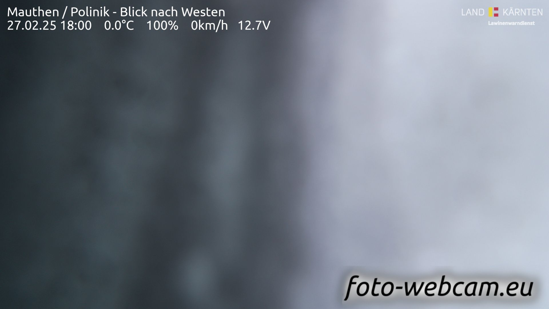 Traffic Cam Kotschach-Mauthen: Mauthen - Polinik - Blick nach Westen