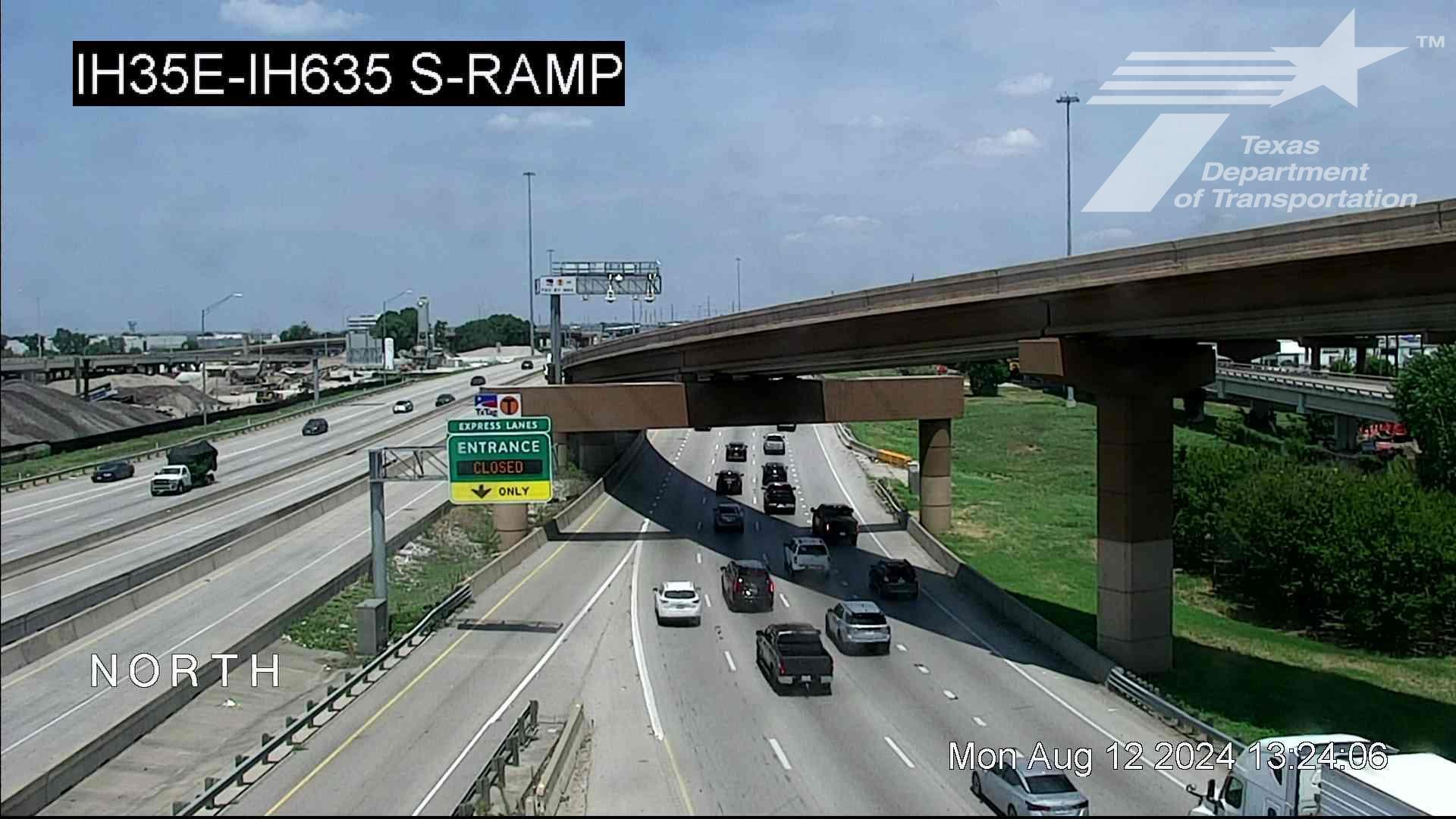 Traffic Cam Dallas › North: I-35E @ I-635 S-Ramp