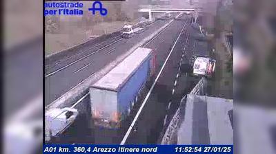 Preview delle webcam di Civitella in Val di Chiana: A01 km. 360,4 Arezzo itinere nord