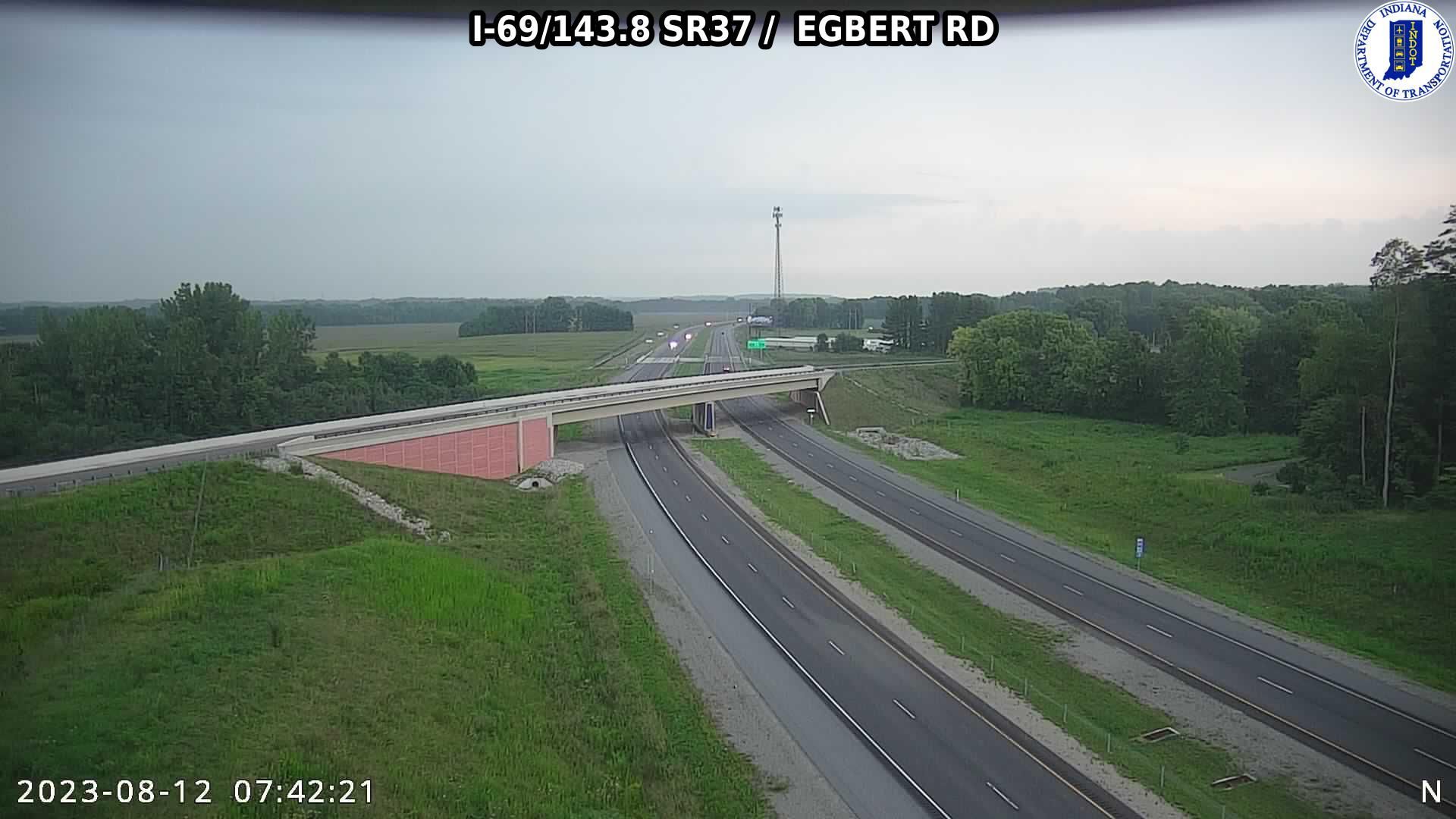 Traffic Cam Willowbrook Estates: I-69: I-69/143.8 SR37 - EGBERT RD: I-69/143.8 SR37 - EGBERT RD