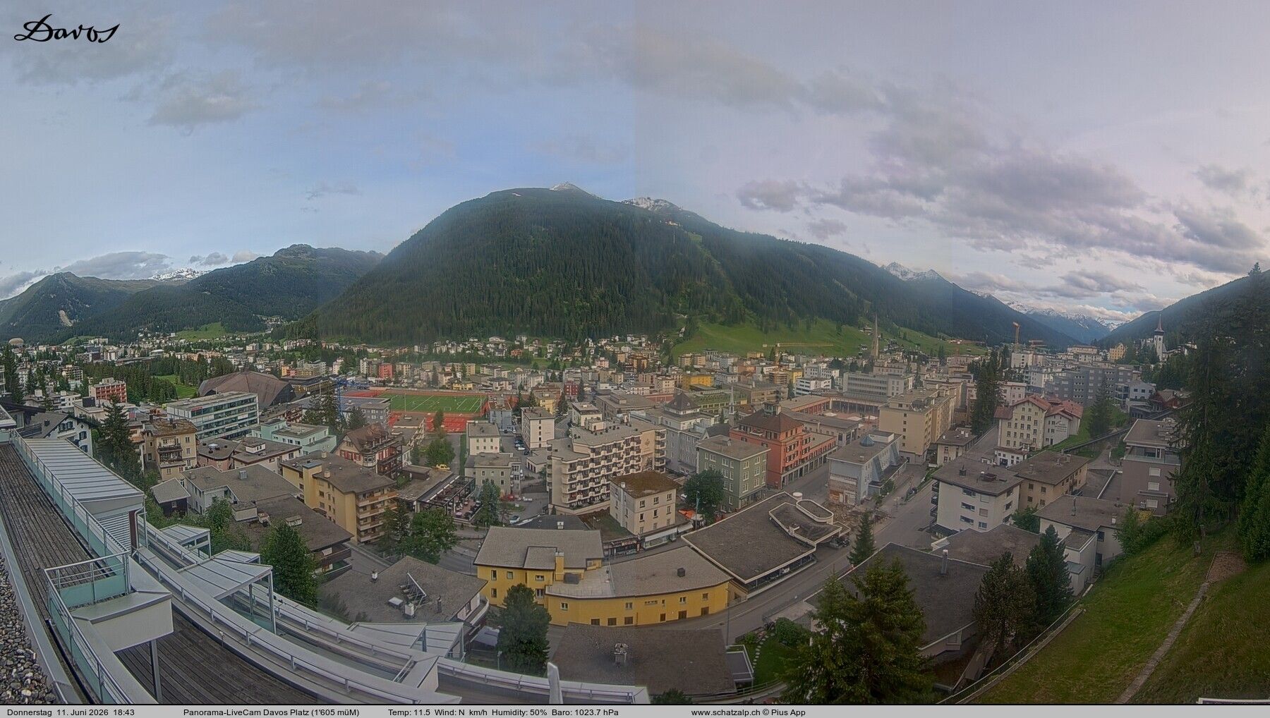 Davos: 180° Panorama mit Jakobshorn
