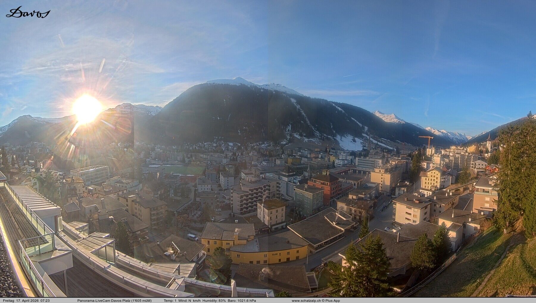 Davos: 180° Panorama mit Jakobshorn