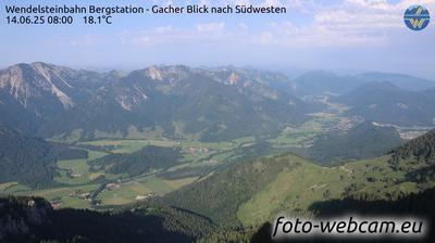 Bayrischzell: Wendelsteinbahn Bergstation - Gacher Blick nach Südwesten