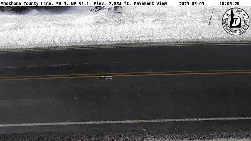 Traffic Cam Clarkia: SH 3: Shoshone County Line: Pavement