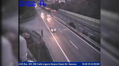 Preview delle webcam di Mucchi: A10 Km. 031,700 Celle Ligure Itinere Ovest Dir Savona