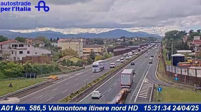 Preview delle webcam di La Valle: A01 km. 586,5 Valmontone itinere nord HD