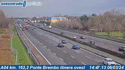 Preview delle webcam di Osio Sotto: A04 km. 162,2 Ponte Brembo itinere ovest