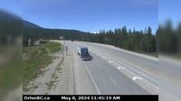 Columbia-Shuswap Regional District > West: Hwy 1, about 28 km north of Golden at Donald Bridge, looking west - Day time