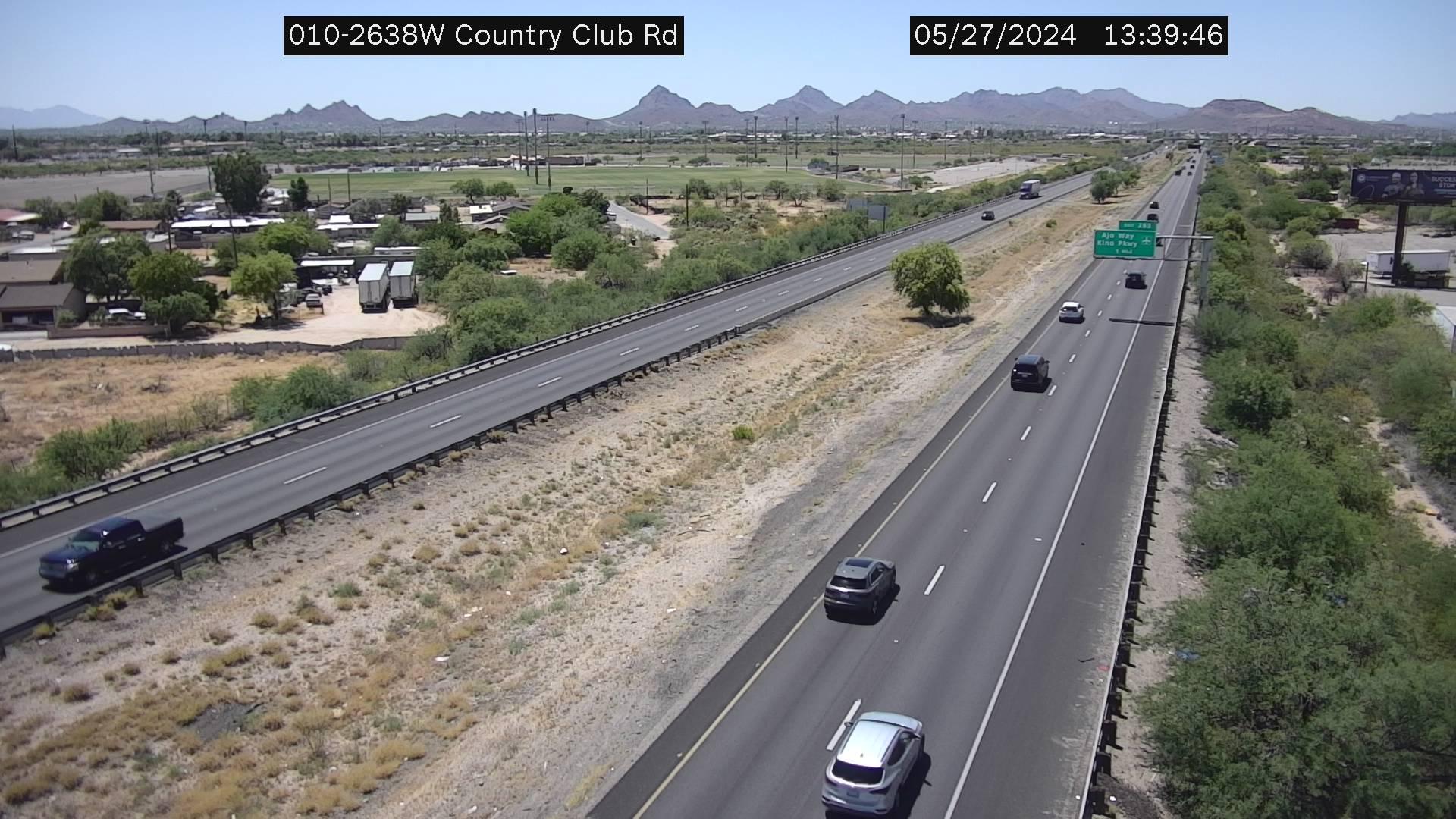 Traffic Cam Tucson › West: I-10 WB 263.80 @Country Club