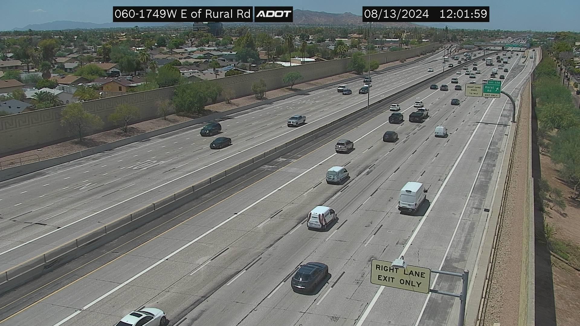 Traffic Cam Tempe › West: US-60 WB 174.94 @E of Rural