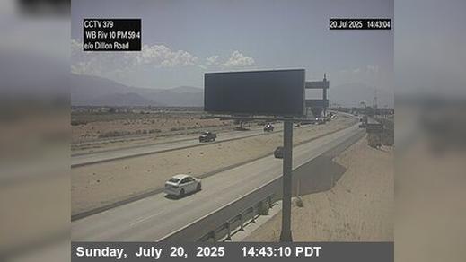 Traffic Cam Indio › West: I-10 : (377) East of Dillion Road